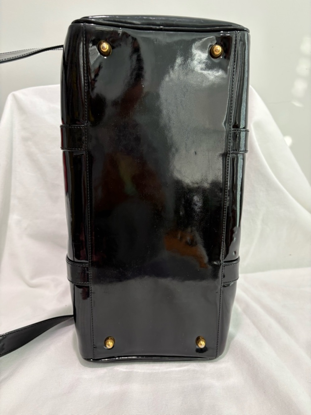 Authentic Chanel Patent Leather Bowler travel  Bag with certificate black Boston - Picture 16 of 16
